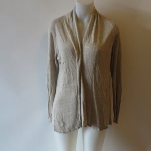 LILLIA P TAUPE GRAY HEATHERED VISCOSE CARDIGAN S
